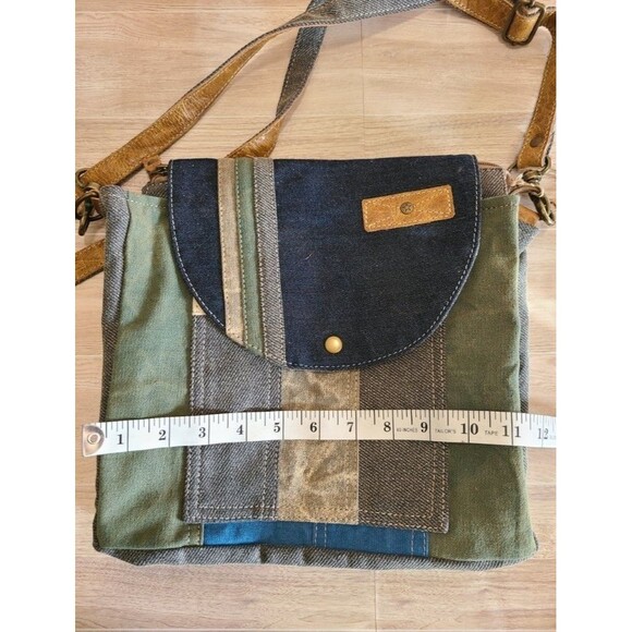 Bhrayna Tropical Tales Shoulder Bag BBW-1256 Boho Patchwork Canvas Leather NWT - Picture 7 of 9